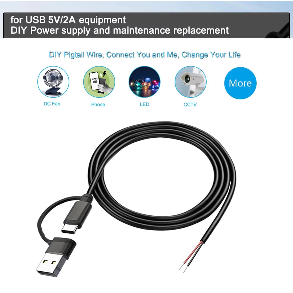 DC 2 Pin Güç Kablosu USB ve Ti - Diy Electronics Music incelemesi ve fiyatı