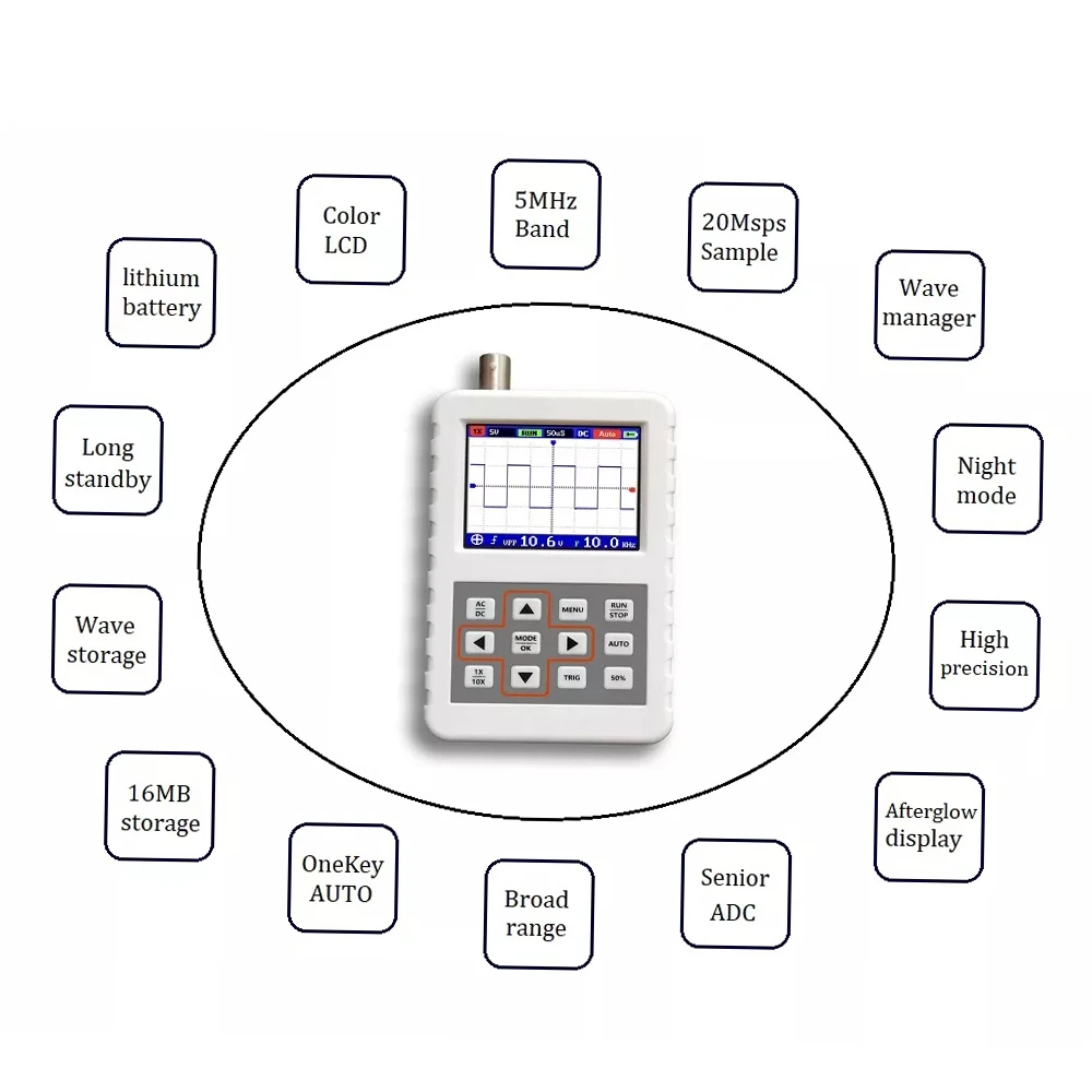 USB El Tipi Mini Taşınabilir 5 - Oscilloscope Dso Mini incelemesi ve fiyatı